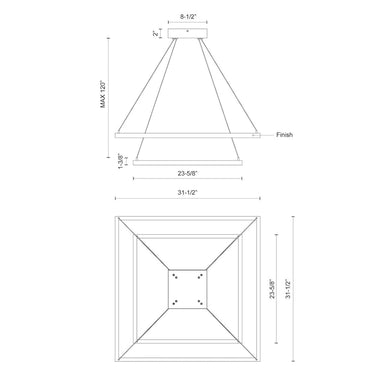 Kuzco Piazza CH88232 32 Inch LED Chandelier 2