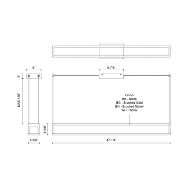 Kuzco Plaza LP45548-UNV 48 Inch LED Linear Pendant 2