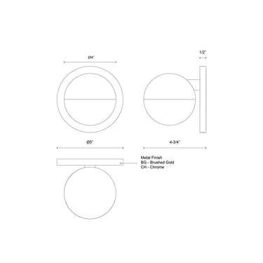 Kuzco Pluto WS47305 5 Inch LED Wall Sconce 1