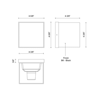 Kuzco Rene EW39005-BK-UNV 5 Inch LED Exterior Wall Sconce 1
