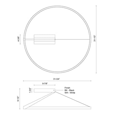 Kuzco Roda SF27731 31 Inch LED Semi-Flush Mount 3