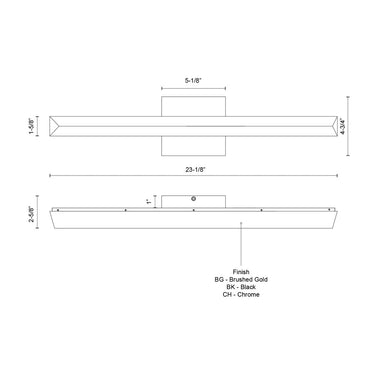 Kuzco Saphir VL27523 23 Inch LED Vanity Light 1