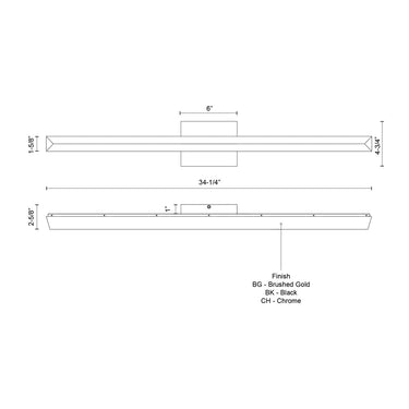Kuzco Saphir VL27534 34 Inch LED Vanity Light 2