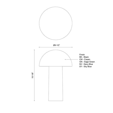 Kuzco Setas TL65210 10 Inch LED Table Lamp 3
