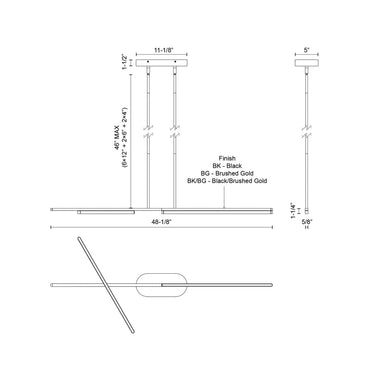 Kuzco Shift LP28748 48 Inch LED Linear Pendant 1