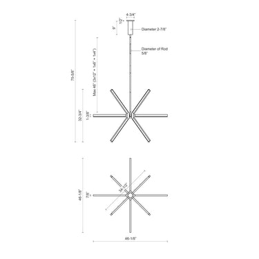 Kuzco Sirius CH14348 48 Inch LED Chandelier 2
