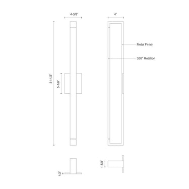 Kuzco Swivel WS24332 32 Inch LED Wall Sconce 2