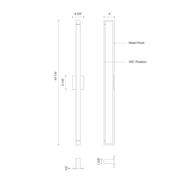 Kuzco Swivel WS24348 48 Inch LED Wall Sconce 2