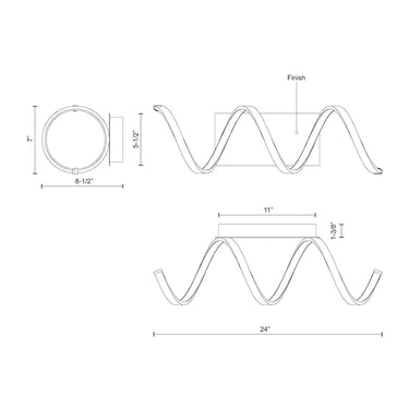 Kuzco Synergy WS93724 24 Inch LED Wall Sconce 2