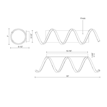 Kuzco Synergy WS93730 30 Inch LED Wall Sconce 2