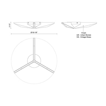 Kuzco Tachi FM64218 18 Inch LED Flush Mount 4