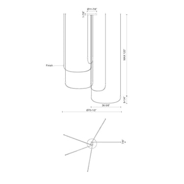 Kuzco Talis MP89570 70 Inch LED Multi Pendant 1