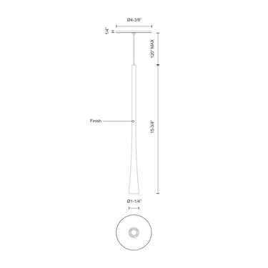 Kuzco Taper PD15816 16 Inch LED Pendant 3