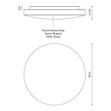 Kuzco Trafalgar FM11015-WH-5CCT 15 Inch LED Flush Mount 1