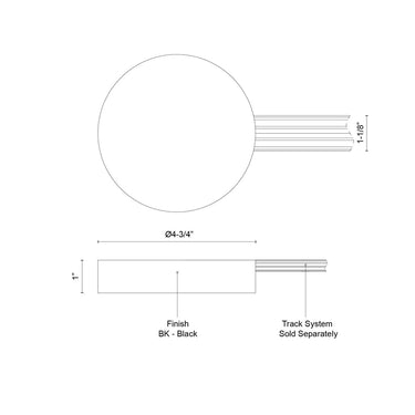 Kuzco Trilo Track TR989361-UNV-010 4 Inch Canopy and Driver Cover 1
