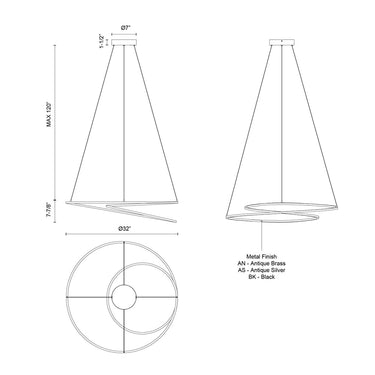 Kuzco Twist PD11132 32 Inch LED Pendant 2