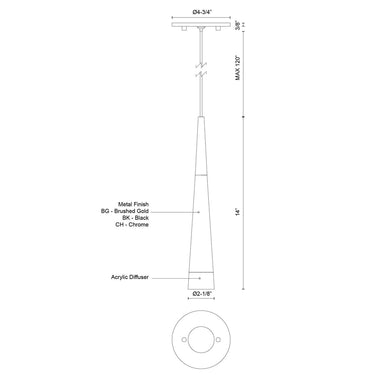 Kuzco Ultra 402501-LED 2 Inch LED Pendant 2