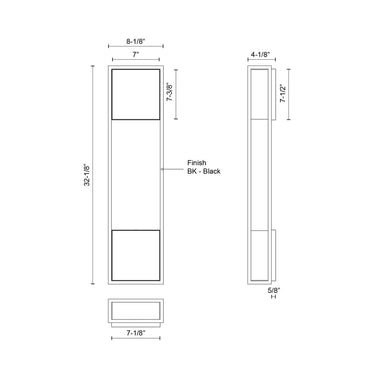 Kuzco Vail EW72332-BK 32 Inch LED Exterior Wall Sconce 2