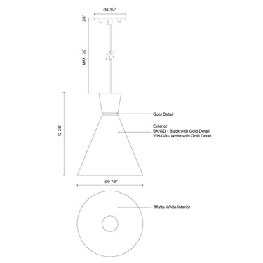 Kuzco Vanderbilt 493210 10 Inch Pendant 2