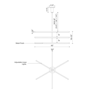 Kuzco Vega CH10345 45 Inch LED Chandelier 2