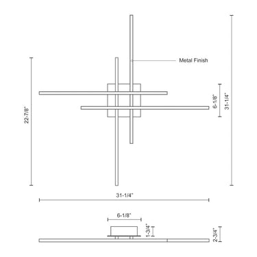 Kuzco Vega Minor FM18232 32 Inch LED Flush Mount 2