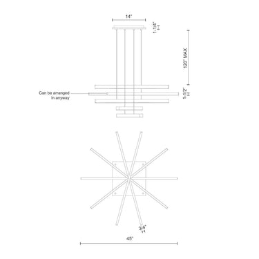 Kuzco Vega MP10305 5 Head LED Multi Pendant 2
