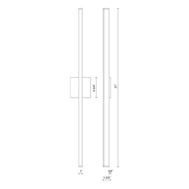 Kuzco Vega WS10336 36 Inch LED Wall Sconce 1
