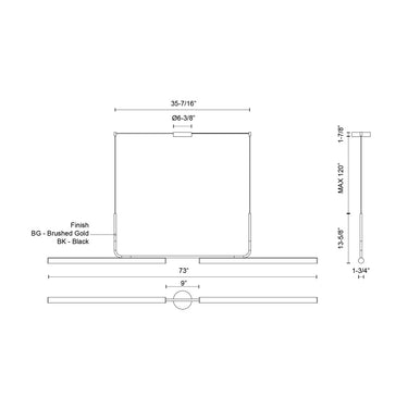 Kuzco Vesper LP73073 73 Inch LED Linear Pendant 3