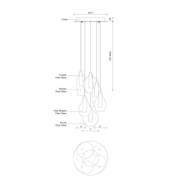 Kuzco Victoria MP3006 6 Head LED Multi Pendant 2