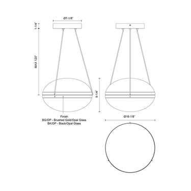 Kuzco Virgo PD76316 16 Inch LED Pendant 1