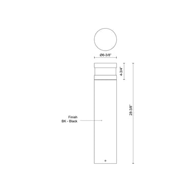 Kuzco Windermere EB48528-BK-UNV 28 Inch LED Exterior Bollard 1