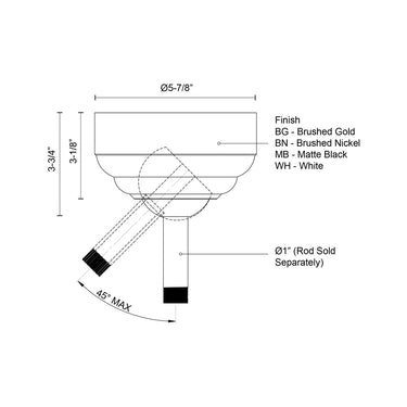 Kuzco X-ADP 34 5 Inch Fan Ceiling Adaptor 1