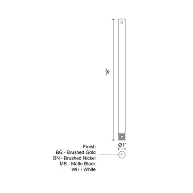 Kuzco X-RD34-18 18 Inch Fan Downrod 2