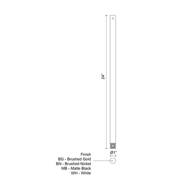 Kuzco X-RD34-24 24 Inch Fan Downrod 2