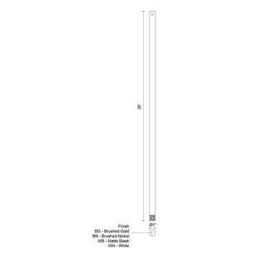 Kuzco X-RD34-36 36 Inch Fan Downrod 2