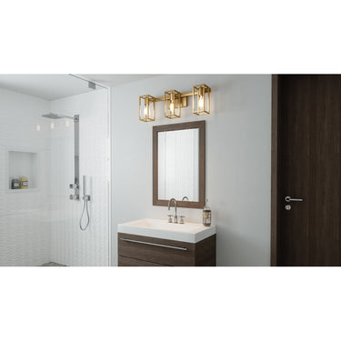Leighton 3 Light Bath Light in Weathered Brass 3