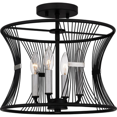 Leiland 4 Light Semi-Flush Mount in Matte Black 1