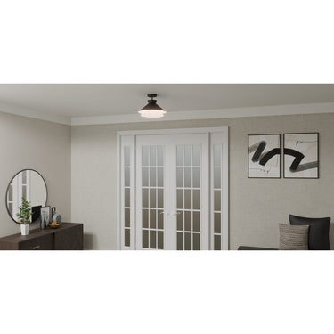 Lionel 1 Light Semi-Flush Mount in Matte Black 2