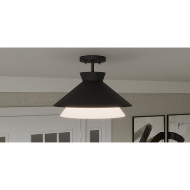 Lionel 1 Light Semi-Flush Mount in Matte Black 3