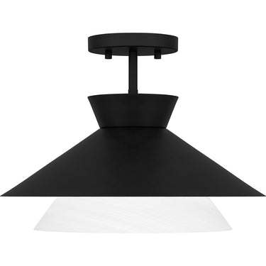 Lionel 1 Light Semi-Flush Mount in Matte Black 4