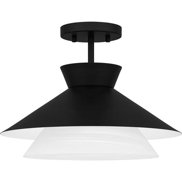 Lionel 1 Light Semi-Flush Mount in Matte Black 1