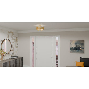 Liza 3 Light Semi-Flush Mount in Gold Leaf 2