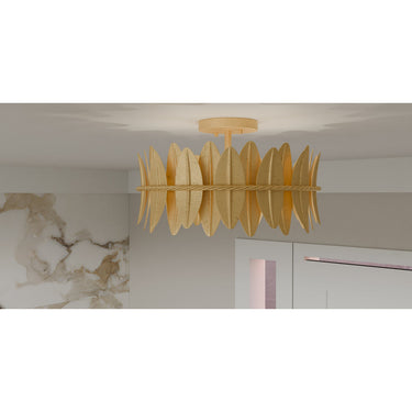 Liza 3 Light Semi-Flush Mount in Gold Leaf 3