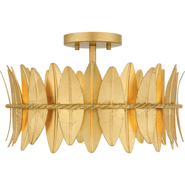 Liza 3 Light Semi-Flush Mount in Gold Leaf 4