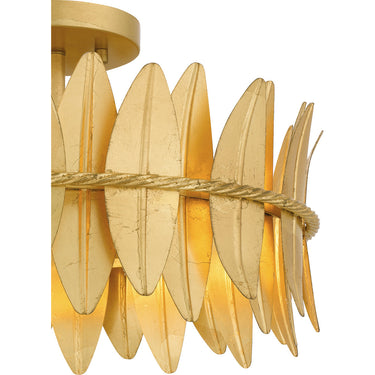 Liza 3 Light Semi-Flush Mount in Gold Leaf 6