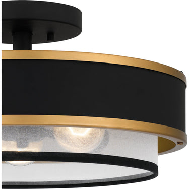 Lockwood 3 Light Semi-Flush Mount in Earth Black 2