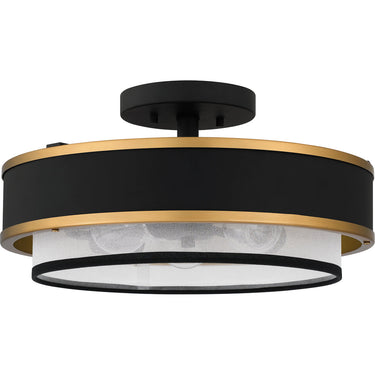 Lockwood 3 Light Semi-Flush Mount in Earth Black 3