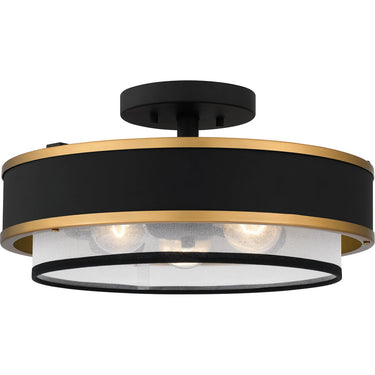 Lockwood 3 Light Semi-Flush Mount in Earth Black 1