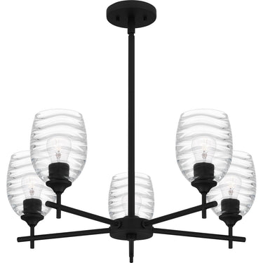 Lucy 5 Light Chandelier in Matte Black 4