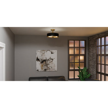 Madden 3 Light Semi-Flush Mount in Aged Brass 3